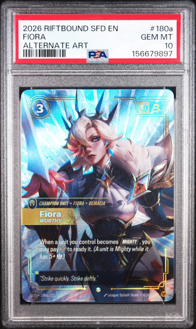 2026 #180a Fiora - Worthy PSA 10 Riftbound: League of Legends Sfd-Spiritforged
