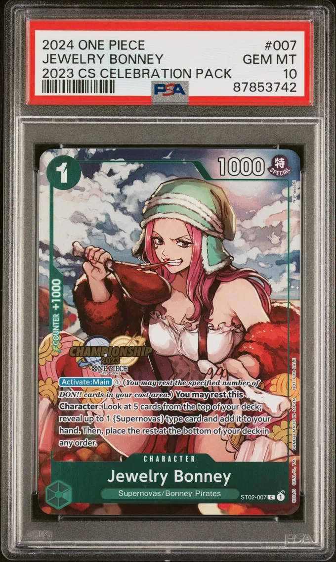 2024 #007 Jewelry Bonney PSA 10 One Piece Championship 2023 Celebration Pack