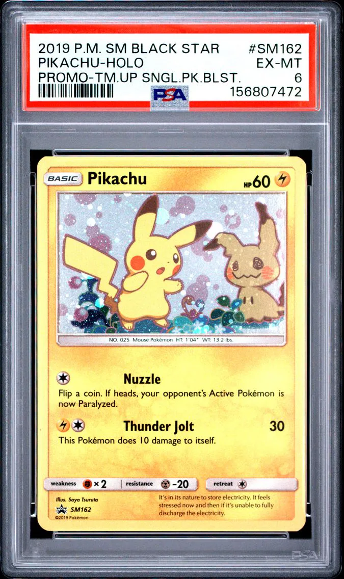 2019 #SM162 Pikachu-Holo PSA 6 SM Black Star Promo