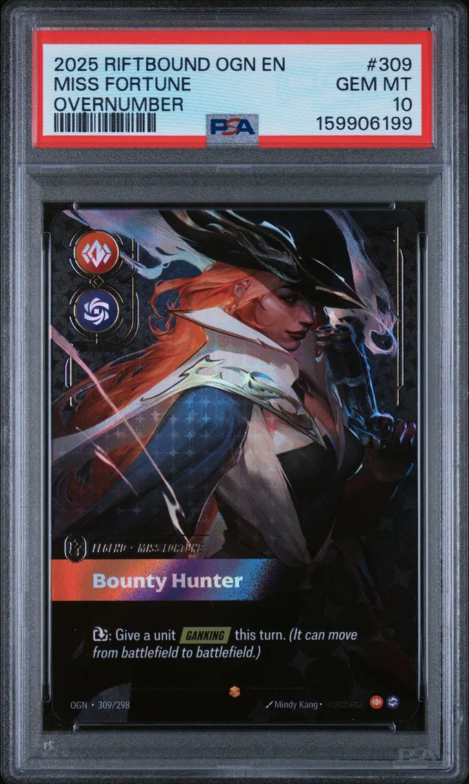 2025 #309 Miss Fortune - Bounty Hunter PSA 10 Riftbound: League of Legends Ogn-Origins