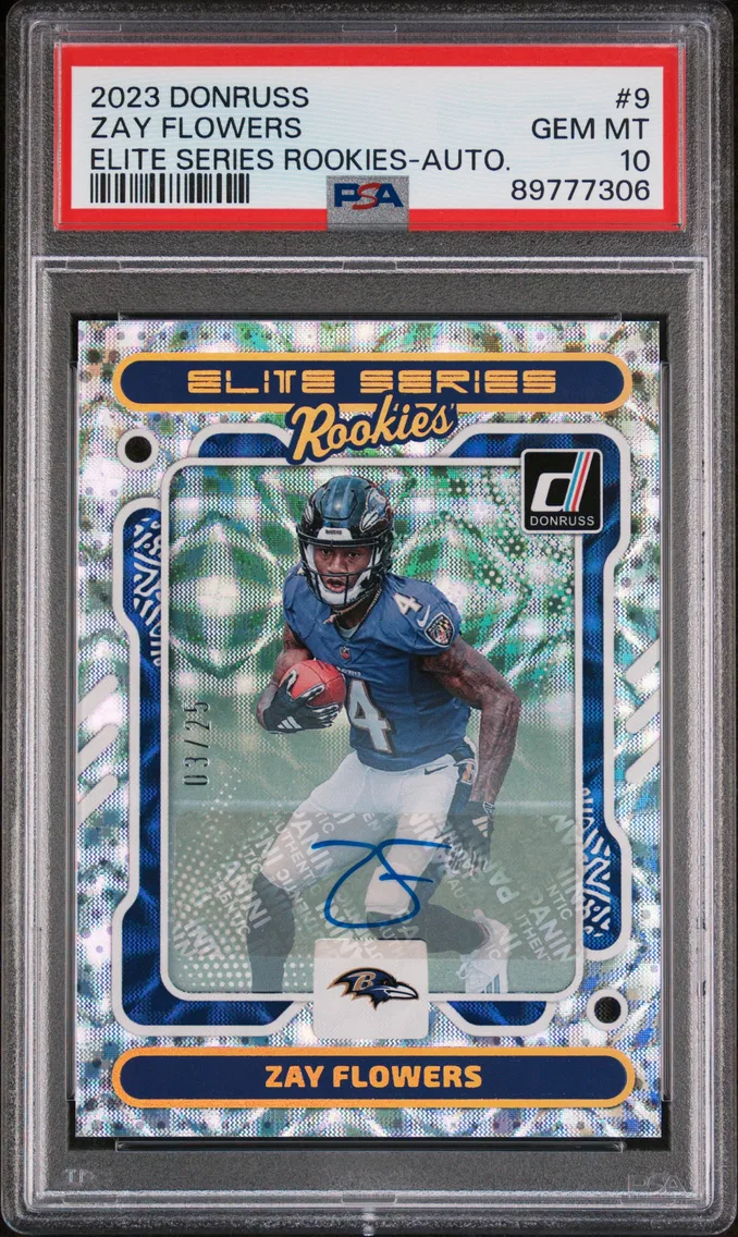 2023 #9 Zay Flowers PSA 10 Panini Donruss Elite Series Rookies