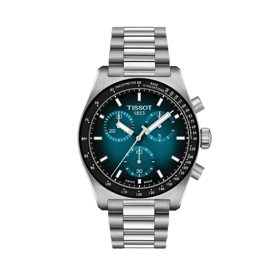 Tissot PR516 Quartz Chronograph 40mm - Blue-Black on Bracelet