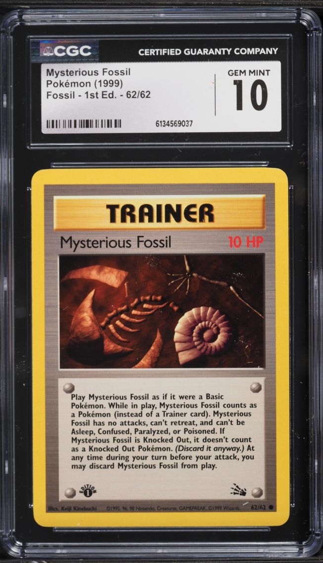1999 Pokemon Fossil 1st Edition Mysterious Fossil #62 CGC 10 GEM MINT