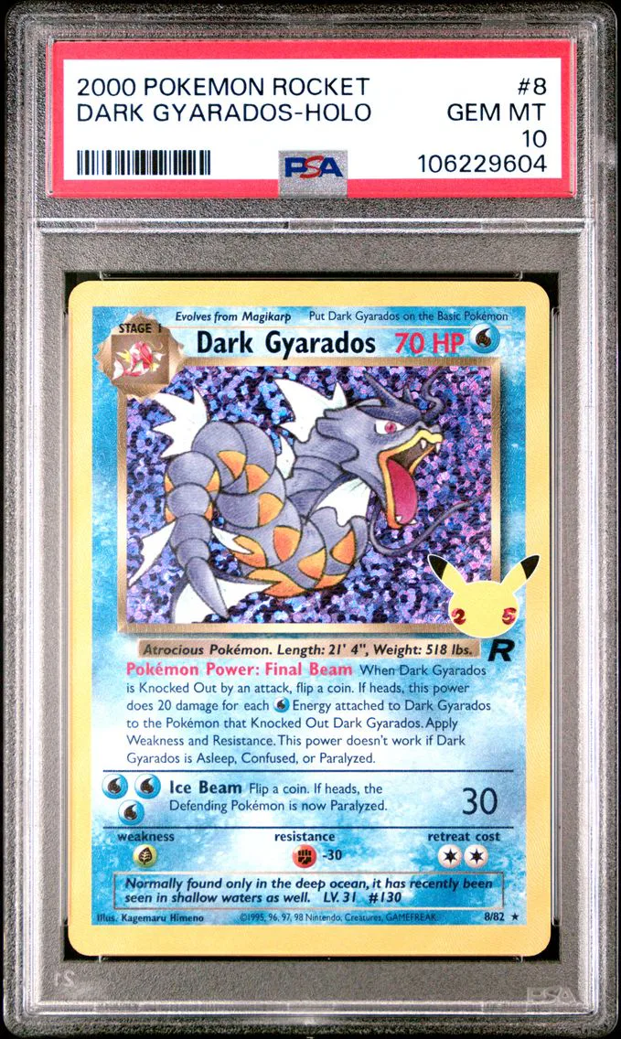 2000 #8 DARK GYARADOS-HOLO 2000 PSA 10 ROCKET POKEMON