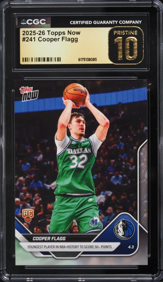 2025 #241 Cooper Flagg CGC 10 Topps Now ROOKIE