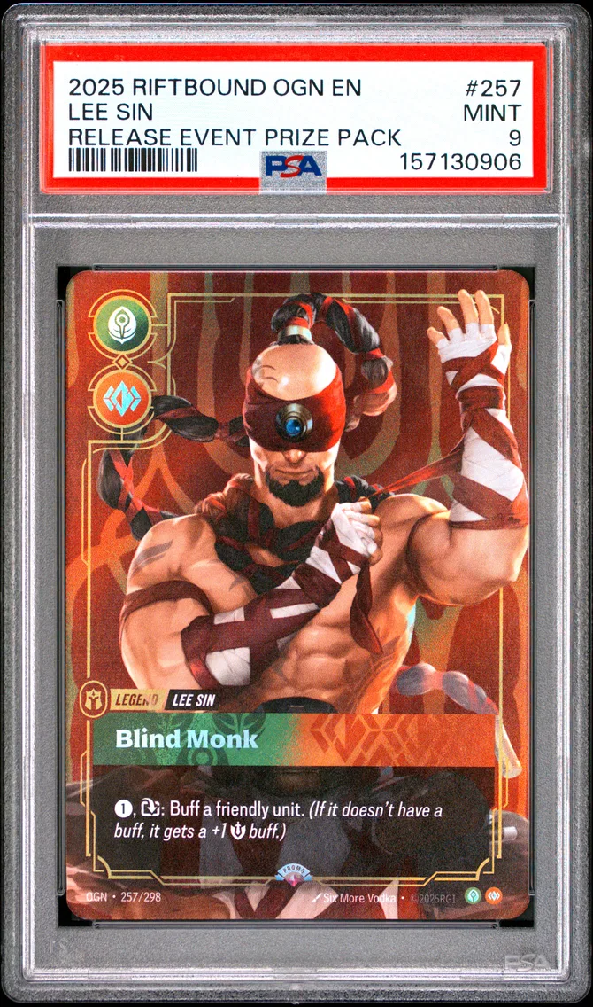 2025 #257 Lee Sin - Blind Monk PSA 9 Riftbound: League of Legends Ogn-Origins