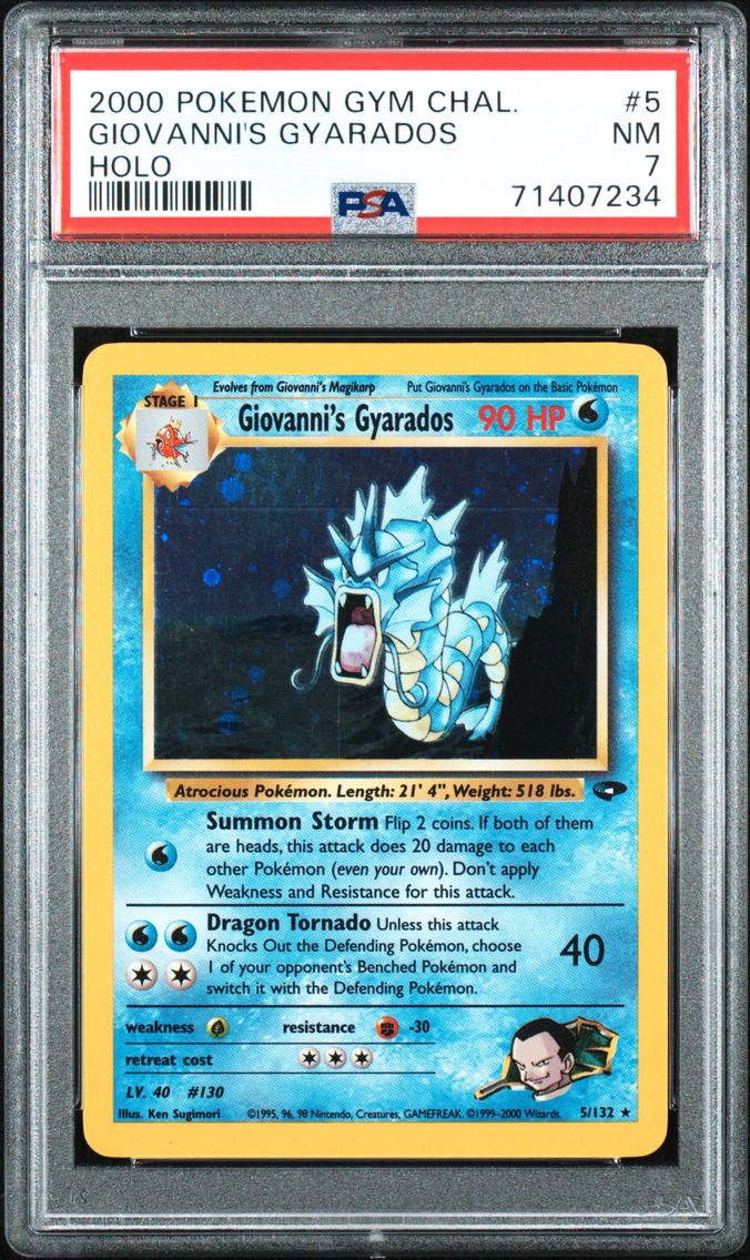 2000 #5 Giovanni's Gyarados PSA 7 Gym Challenge