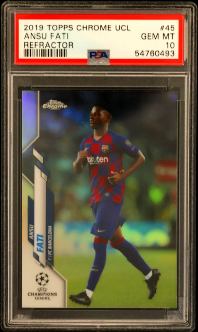 2019 #45 Ansu Fati PSA 10 Topps Chrome UEFA Champions League
