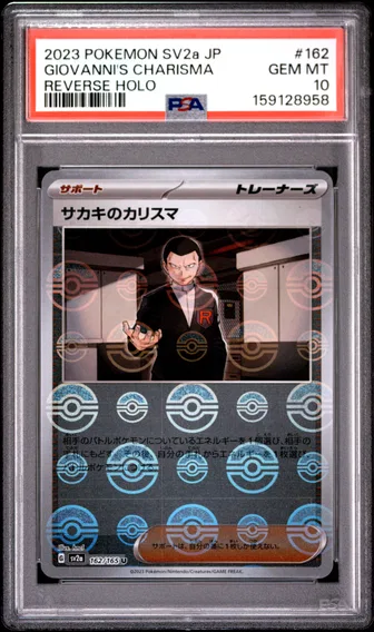 2023 #162 Giovanni's Charisma Reverse Holo PSA 10 Japanese Sv2a-Pokemon Card 151