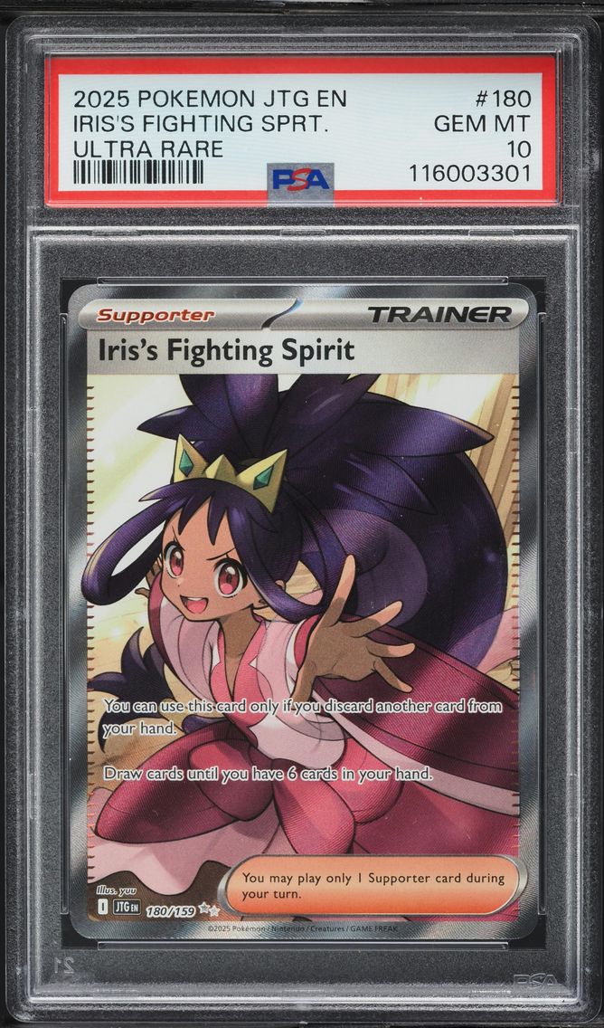 2025 #180 Iris's Fighting Spirit PSA 10 Jtg EN-Journey Together Pokemon