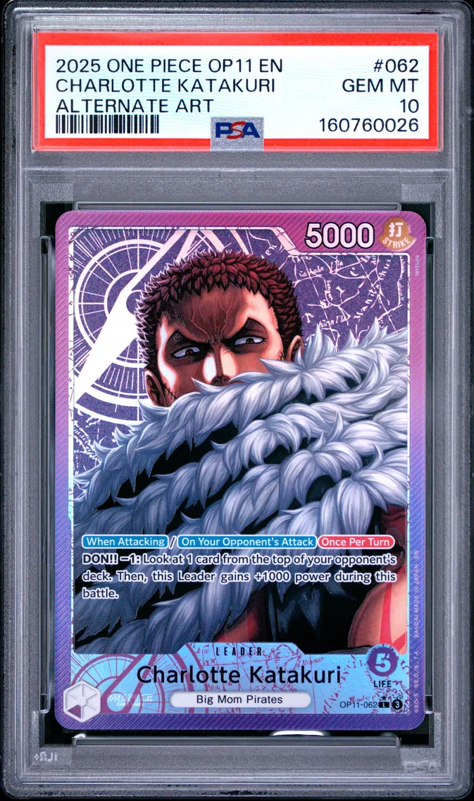 2025 #062 Charlotte Katakuri PSA 10 One Piece OP11-A Fist of Divine Speed