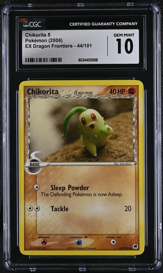 2006 #44 Chikorita CGC 10 EX Dragon Frontiers - English