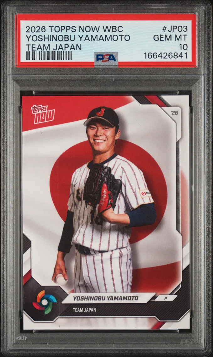 2026 #JP03 Yoshinobu Yamamoto PSA 10 Topps Now World Baseball Classic Team Japan
