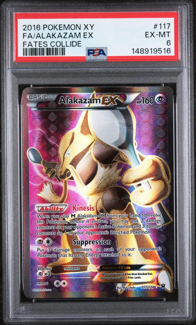 2016 Pokemon XY Fates Collide Full Art/Alakazam EX XY Fates Collide #117 PSA 6