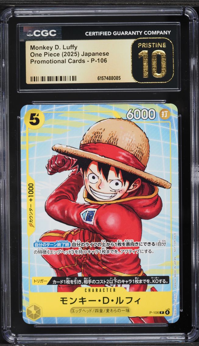 2025 #P-106 Monkey D. Luffy CGC 10 PRISTINE Promo One Piece