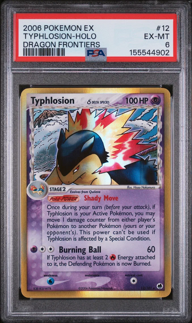 2006 Pokemon EX Dragon Frontiers Typhlosion-Holo Dragon Frontiers #12 PSA 6