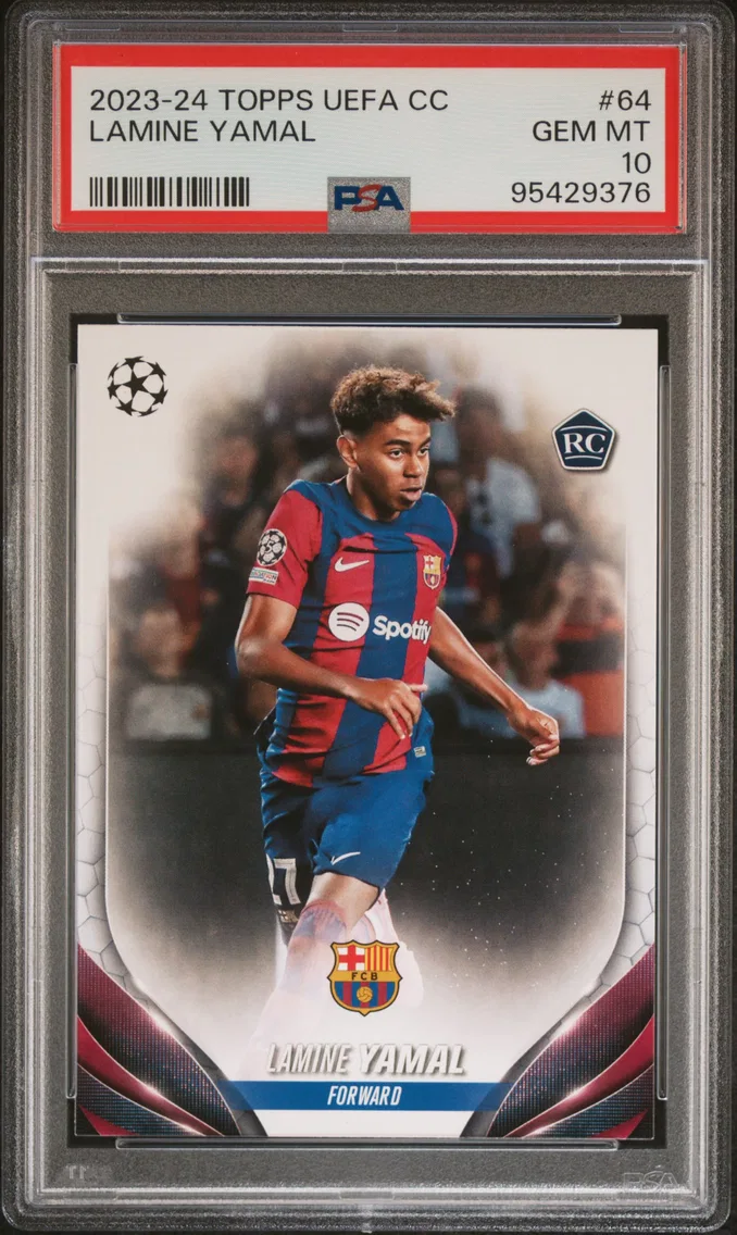 2023 #64 Lamine Yamal PSA 10 Topps UEFA Club Competitions