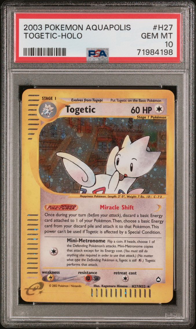 2003 #H27 Togetic-Holo PSA 10 Aq