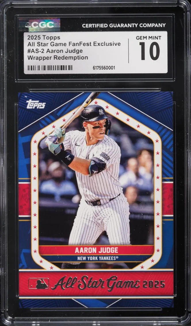 2025 #AS-2 Aaron Judge CGC 10 Topps All Star Game Fan Fest Exclusive Wrapper Redemption