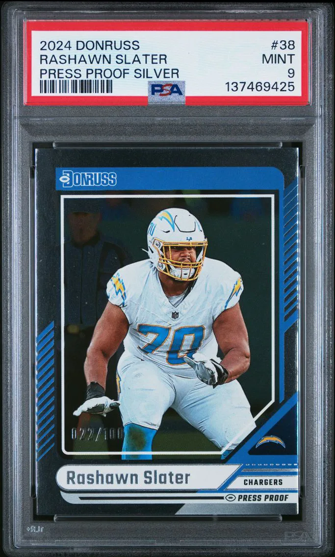 2024 #38 Rashawn Slater PSA 9 Panini Donruss Football