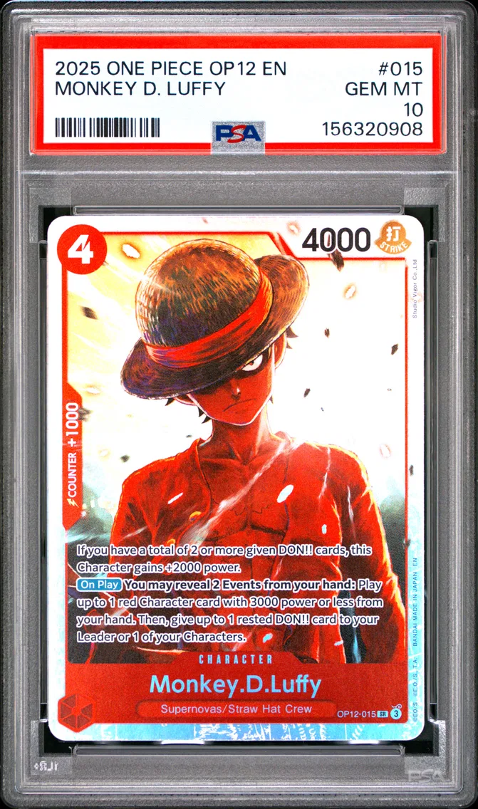 2025 #015 Monkey D. Luffy PSA 10 One Piece OP12-Legacy of the Master