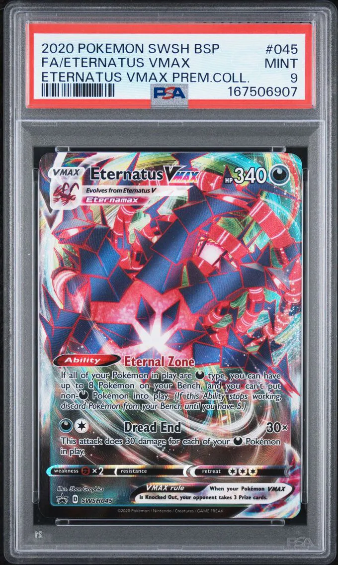 2020 #045 Full Art/Eternatus Vmax PSA 9 Swsh Black Star Promo