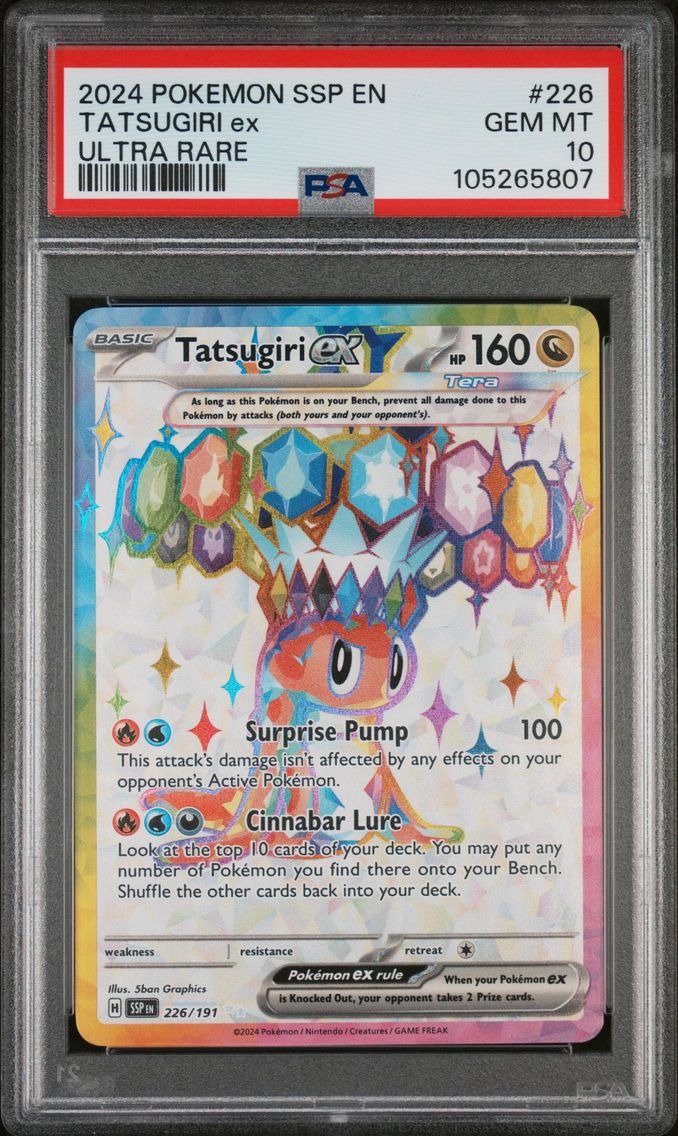 2024 #226 TATSUGIRI EX PSA 10 POKEMON SSP EN-SURGING SPARKS | ULTRA RARE