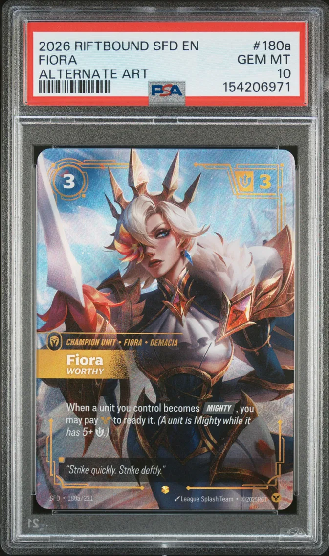 2026 #180a Fiora - Worthy PSA 10 Riftbound: League of Legends Sfd-Spiritforged
