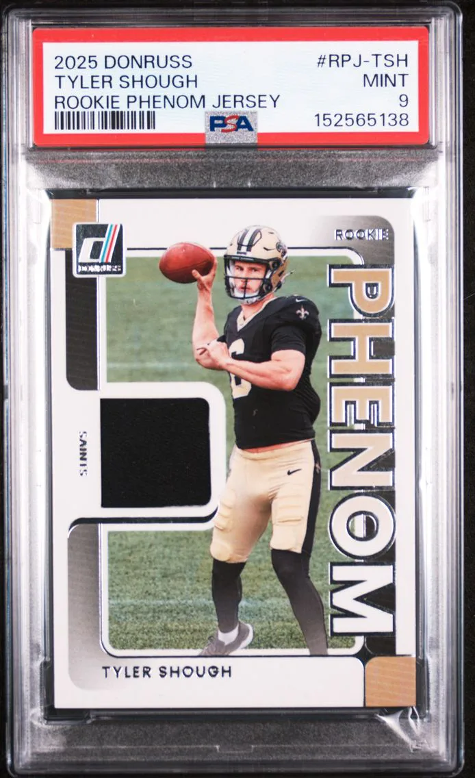 2025 #RPJ-TSH Tyler Shough PSA 9 Panini Donruss Rookie Phenom Jerseys