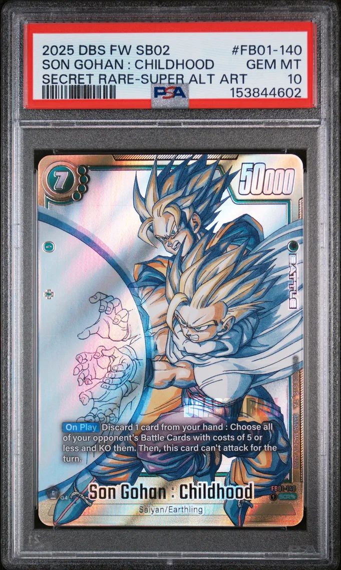 2025 #FB01-140 Son Gohan : Childhood PSA 10 Dragon Ball Super Card Game Fusion World Manga Booster 02