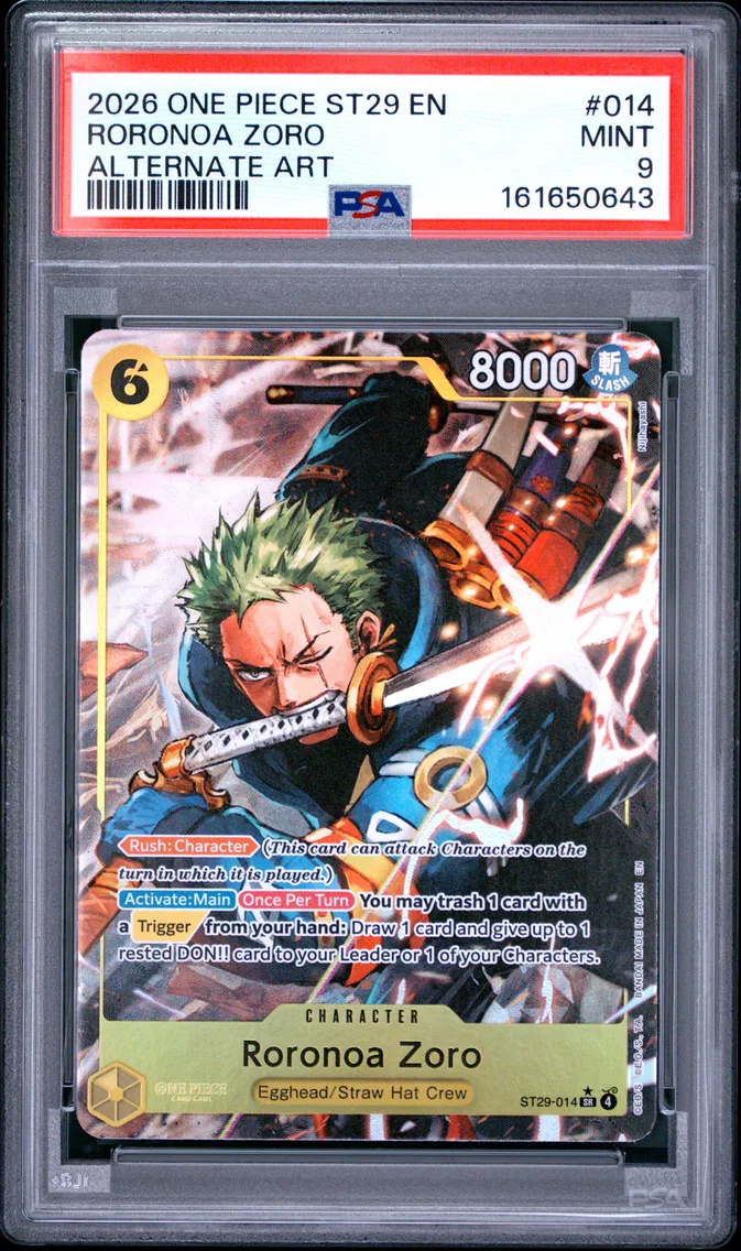 2026 #014 RORONOA ZORO PSA 9 One Piece Starter Deck ST29-Egghead
