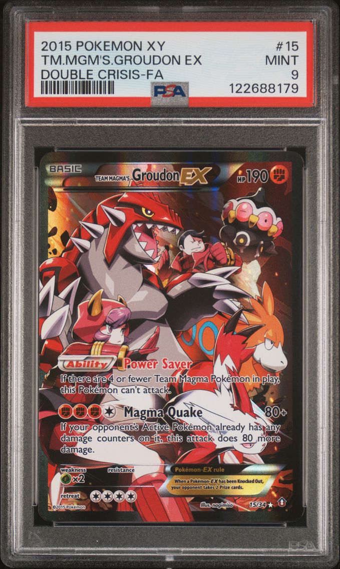 2015 #15 Full Art/Team Magma's Groudon EX PSA 9 XY Double Crisis