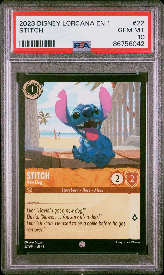 2023 #22 Stitch - New Dog PSA 10 Disney Lorcana EN 1-the First Chapter