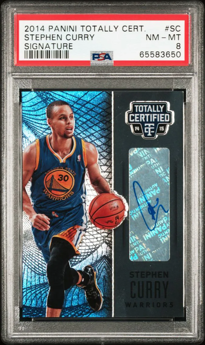 2014 #SC Stephen Curry PSA 8 Panini Totally Certified Signature