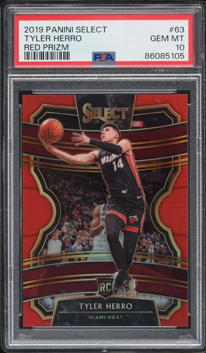 2019 #63 Tyler Herro PSA 10 Select Red Prizm ROOKIE /199