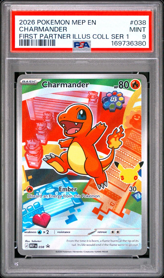 2026 #038 Charmander PSA 9 Mep EN-Me Black Star Promo