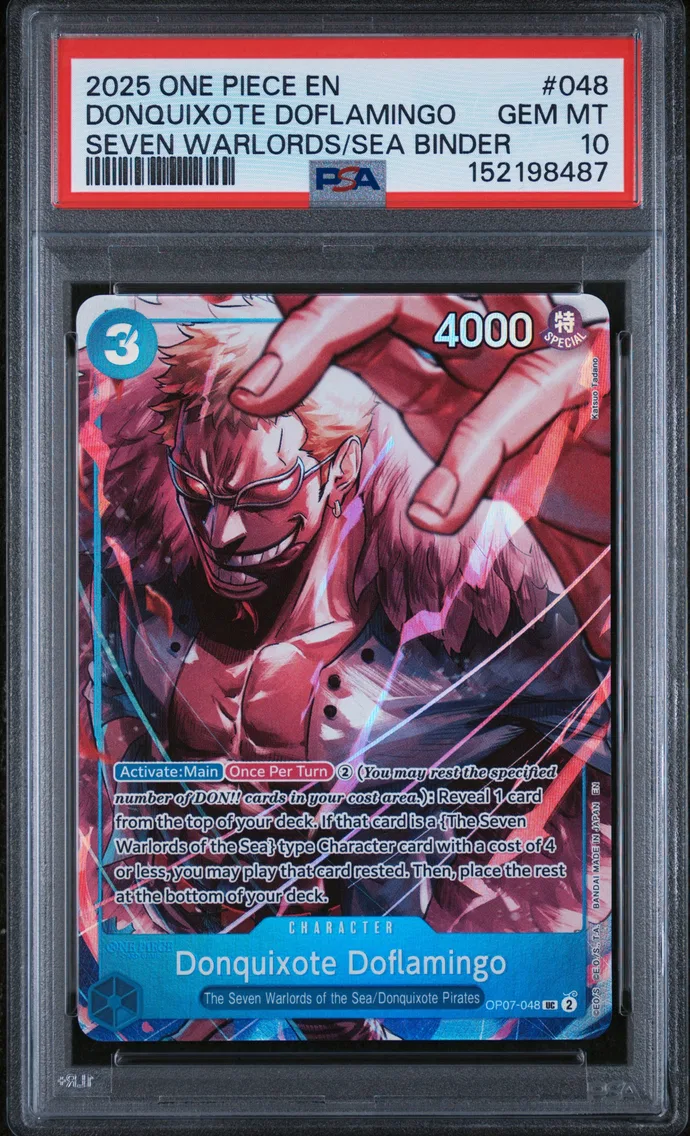 2025 #048 Donquixote Doflamingo PSA 10 One Piece Seven Warlords of the Sea Binder Set