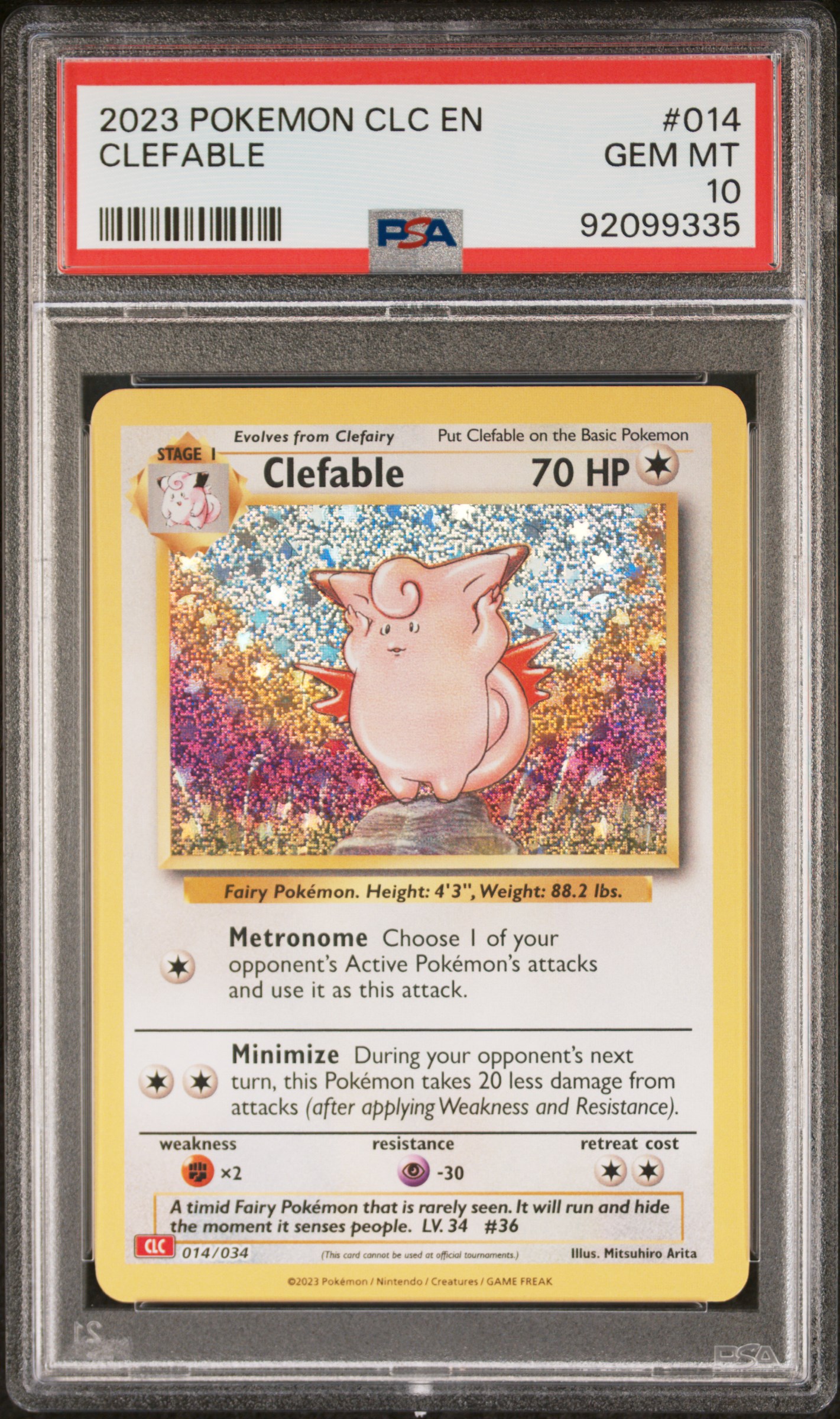 2023 #014 Clefable PSA 10 Clc-Trading Card Game Classic Charizard & Ho-Oh Ex Deck