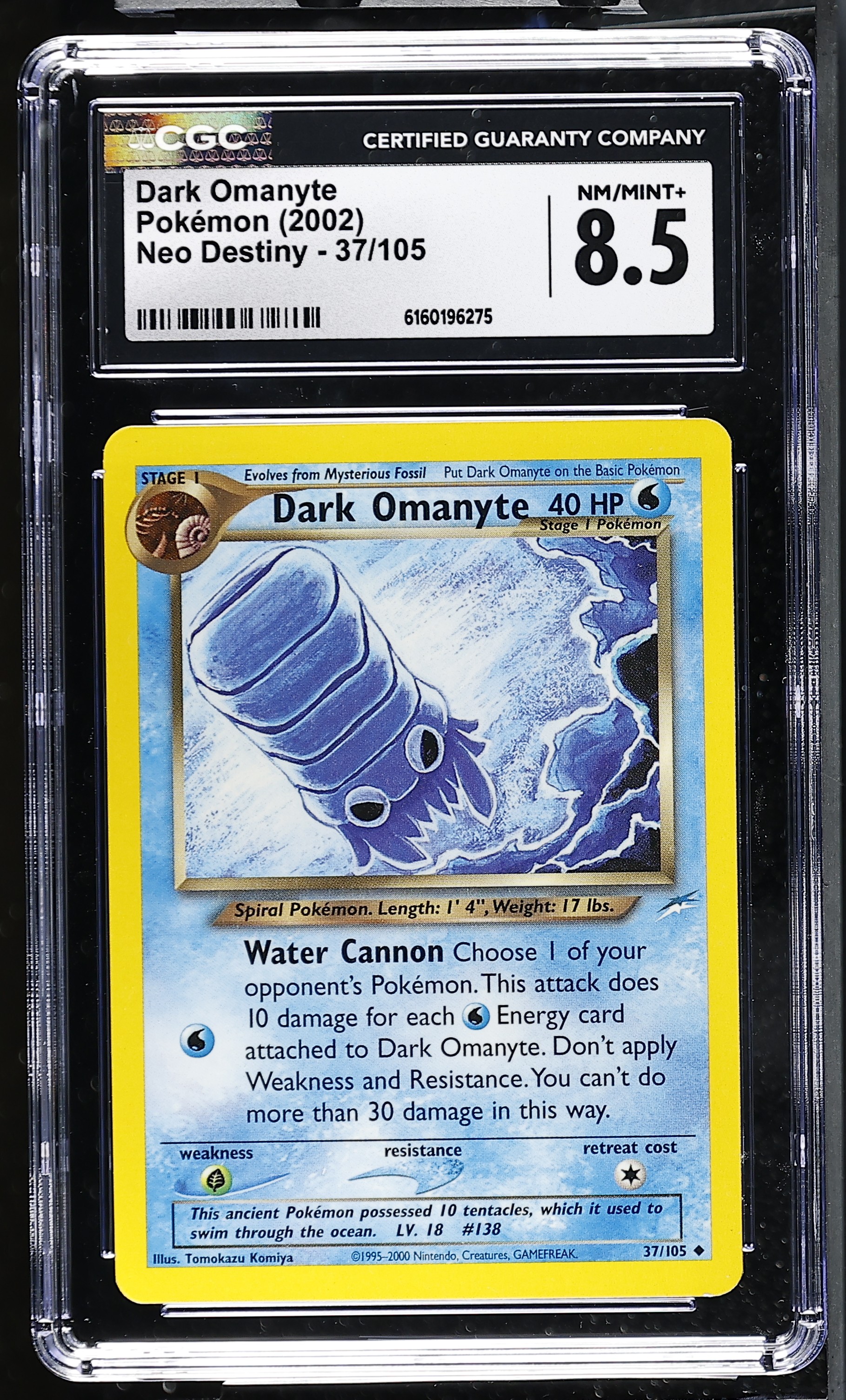2002 #37 Dark Omanyte CGC 8.5 Neo Destiny - Unlimited - English