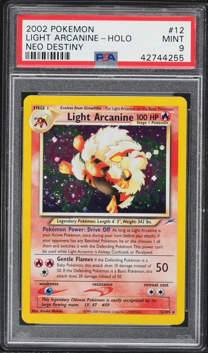 2002 #12 Light Arcanine-Holo PSA 9 Neo Destiny Pokemon