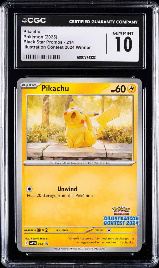 2025 #214 Pikachu CGC 10 Svp EN-SV Black Star Promo Pokemon