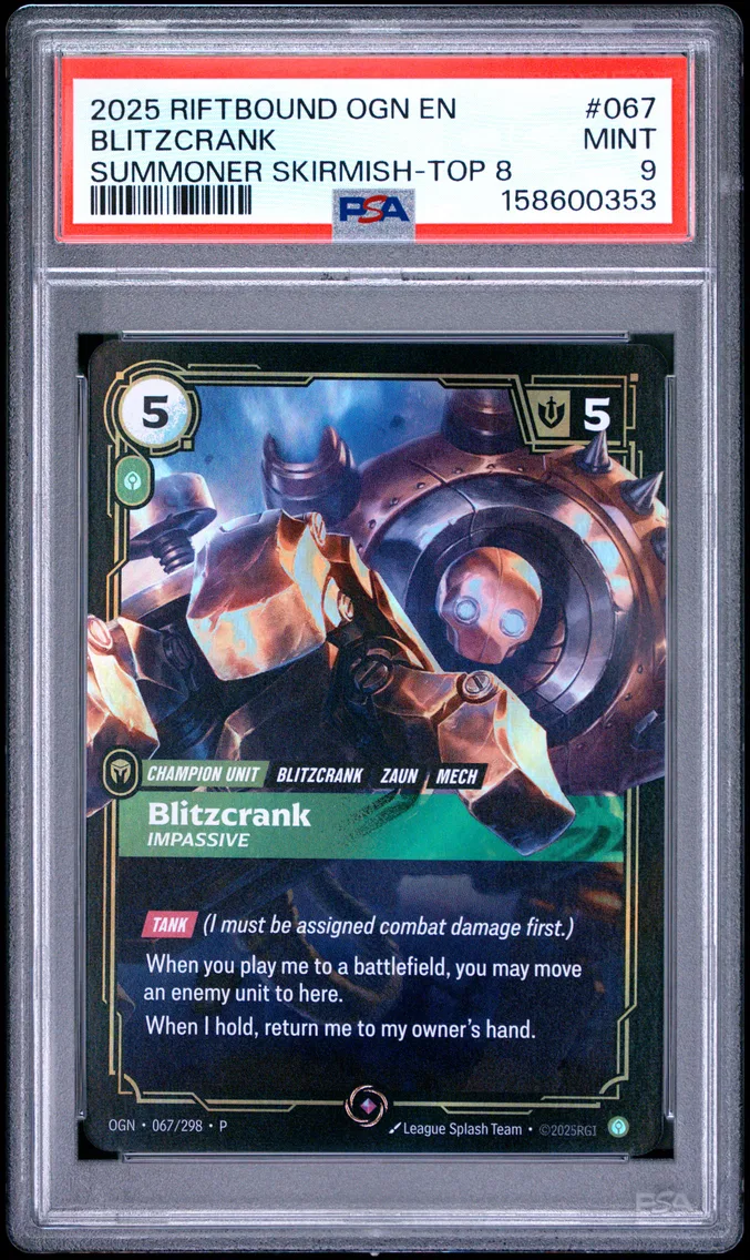2025 #067 Blitzcrank - Impassive PSA 9 Riftbound: League of Legends Ogn-Origins