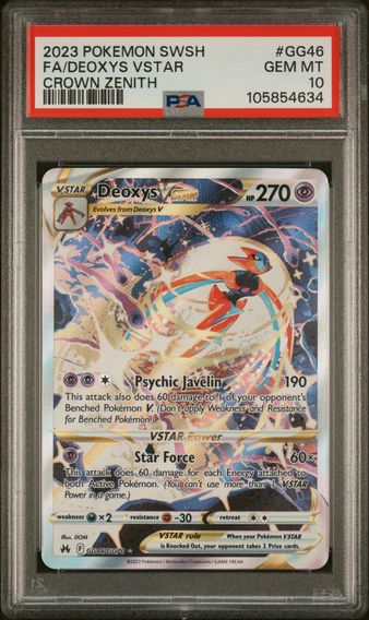 2023 #GG46 Full Art Deoxys VSTAR PSA 10 Crown Zenith