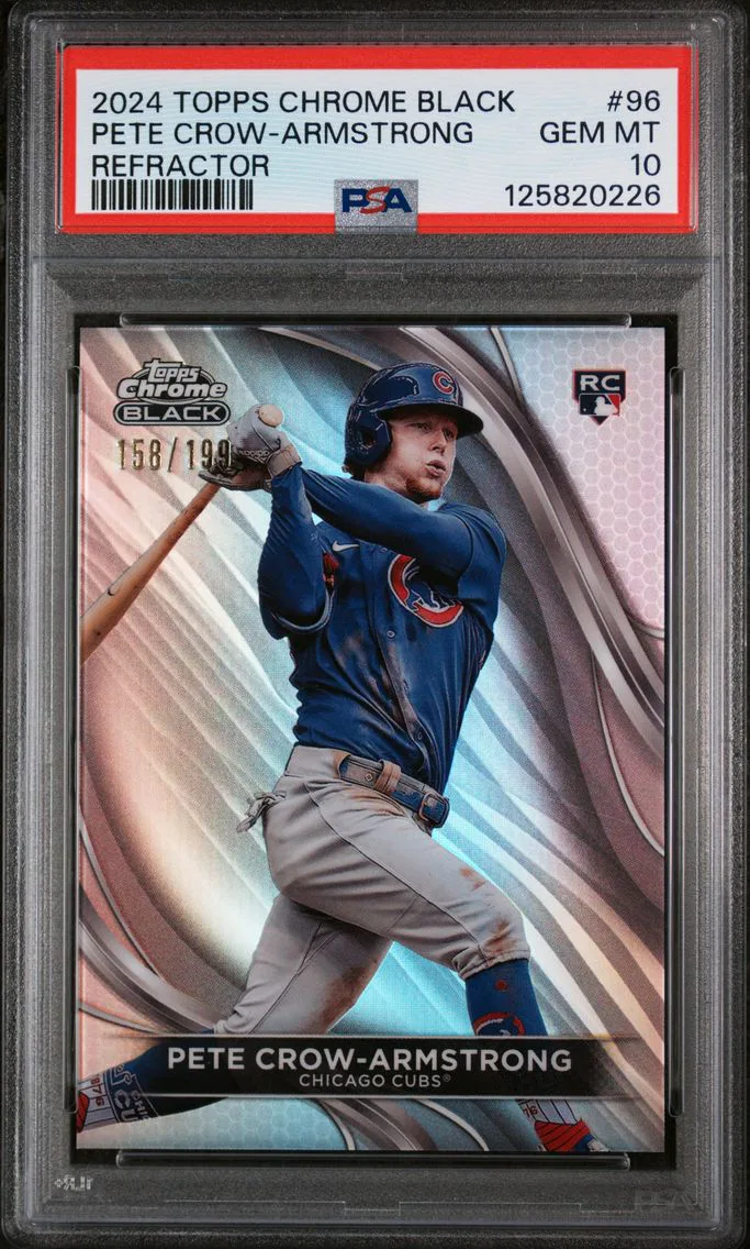 2024 #96 Pete Crow-Armstrong PSA 10 Topps Chrome Black
