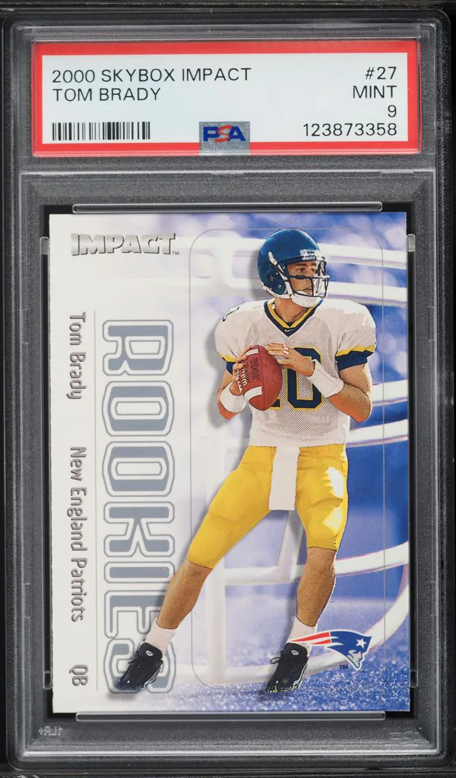 2000 #27 Tom Brady PSA 9 Skybox Impact Football