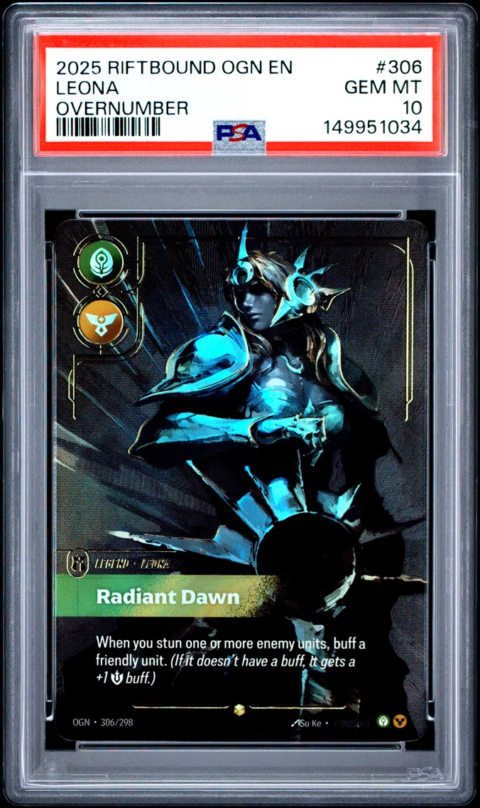 2025 #306 Leona - Radiant Dawn PSA 10 Riftbound: League of Legends Ogn-Origins