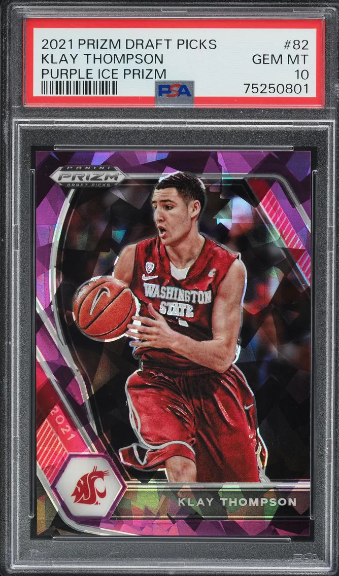 2021 PANINI PRIZM DRAFT PICKS PURPLE ICE KLAY THOMPSON /149 #82 PSA 10 GEM MINT