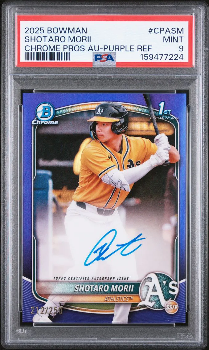 2025 #CPASM Shotaro Morii PSA 9 Bowman Chrome Prospect Autographs