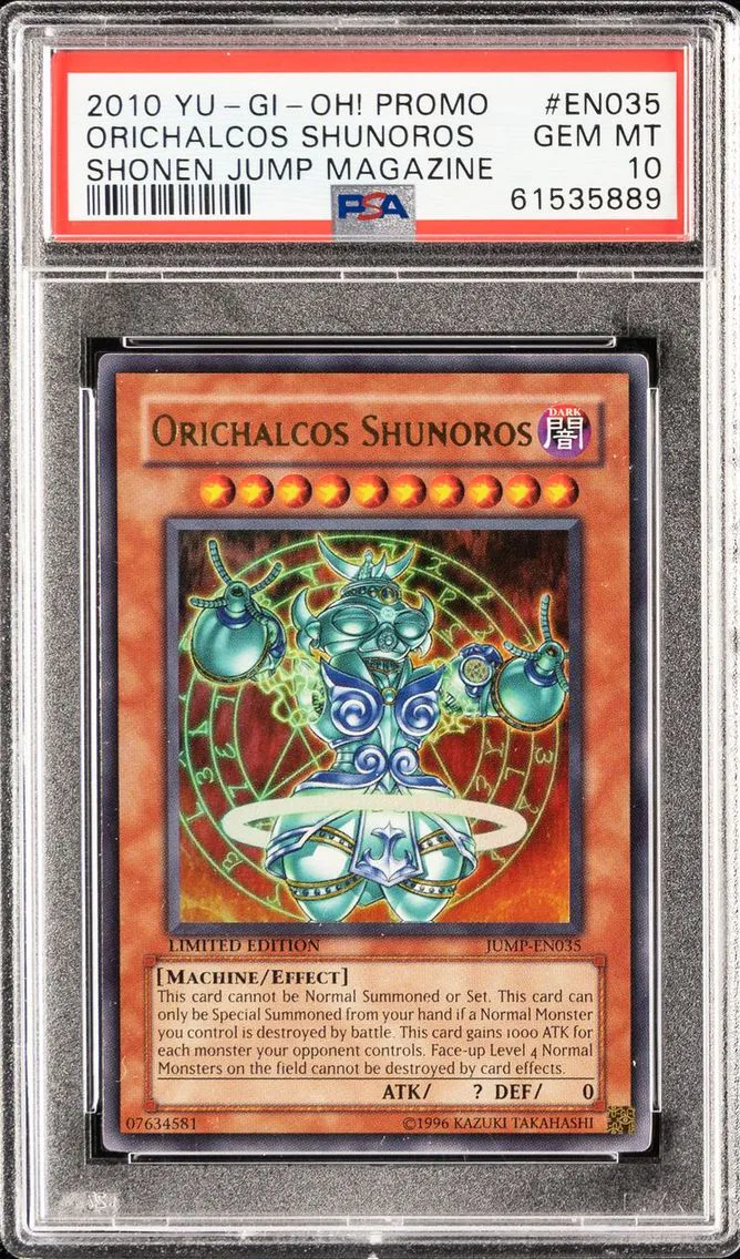 2010 YU-GI-OH PROMO SHONEN JUMP MAGAZINE LIMITED EDITION ORICHALCOS SHUNOROS JUMP-EN035 PSA 10