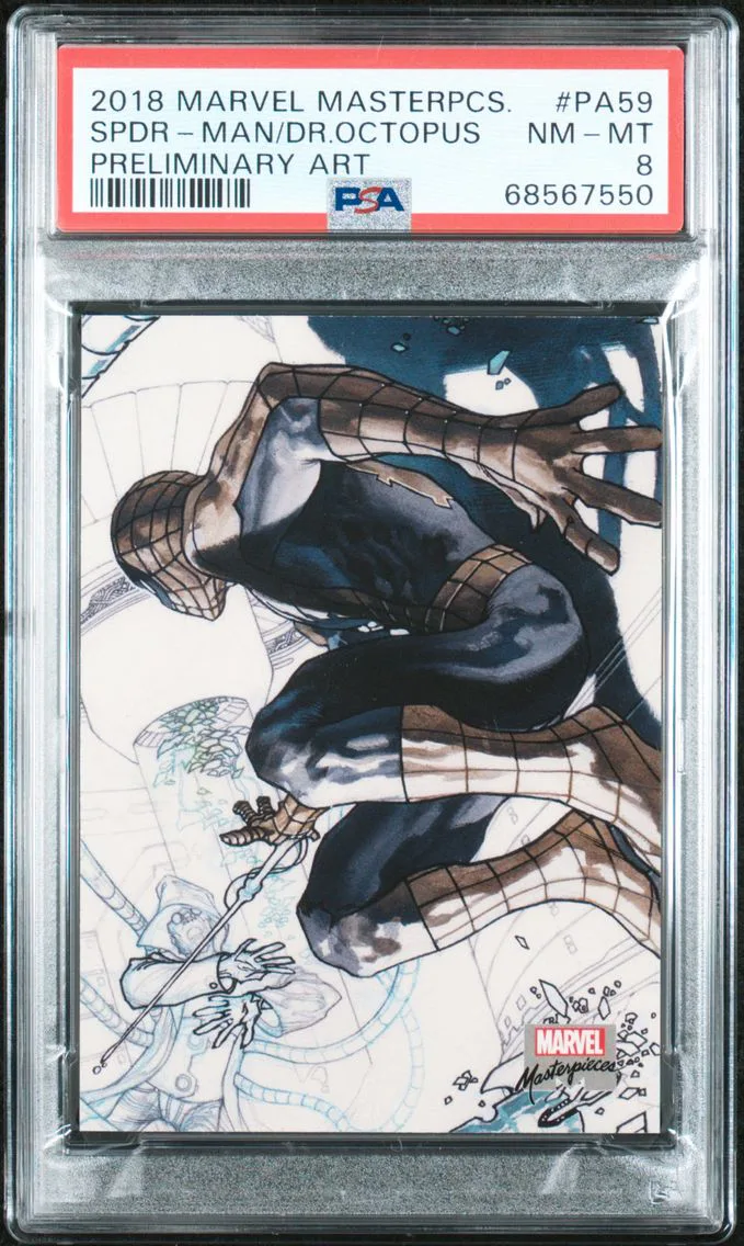 2018 #PA59 Spider-Man VS DR. Octopus PSA 8 Upper Deck Marvel Masterpieces Preliminary Art